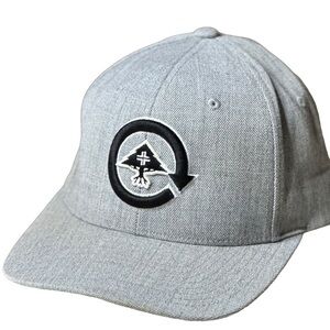 Gray Baseball Cap with Black & White Logo